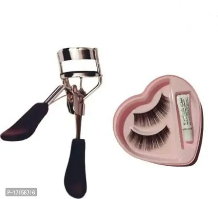 Elecsera Combo of Eyelash Curler and False Eyelashes-thumb0