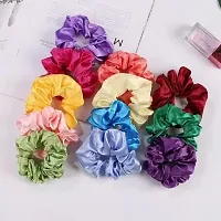 Elecsera Organza Scrunchies Hair Tie Elastic Large Hair Bands Set of 11 pcs Rubber Band (Multicolor)-thumb1