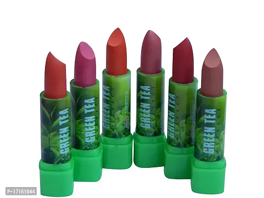 Elecsera Green Tea Extract Multicolour lipstick(Pack of-6)??(Multicolour, 3.5 g)