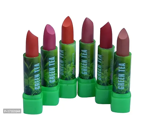 Elecsera Green Tea Extract Multicolour lipstick(Pack of-6)??(Multicolour, 3.5 g)-thumb0