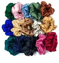 Elecsera Soft Satin Hair Scrunchies Stuff Scrunchy Holder Hair Ties Rubber Band Set of 10(Multicolor)-thumb1