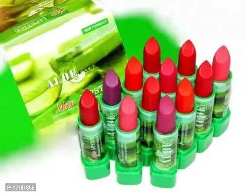 Elecsera Trending Super matte green tea extract matte lipstick combo pack of 12 (Multicolor, 3 g)