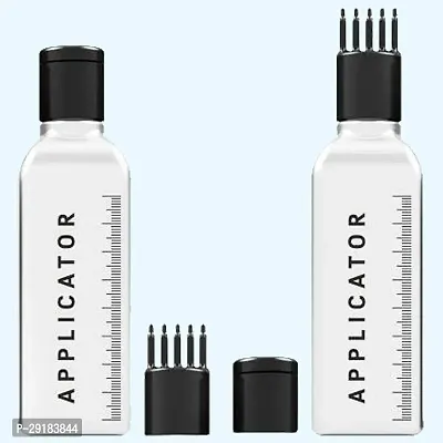 Classic Hair Root Applicator Bottle With Comb Cap For Hair Oil Shampoo 100 Ml Bottle (Pack Of 2, White, Plastic)