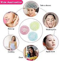 Elecsera Bathroom Hair Protect Women Shower Caps Dot Design Head Cover Adults Waterproof Bathing Cap Pack of 6-thumb1