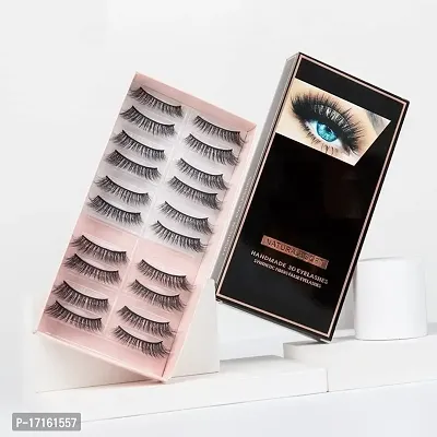 Elecsera Black Natural 3D False Eyelash (Pack of 10)