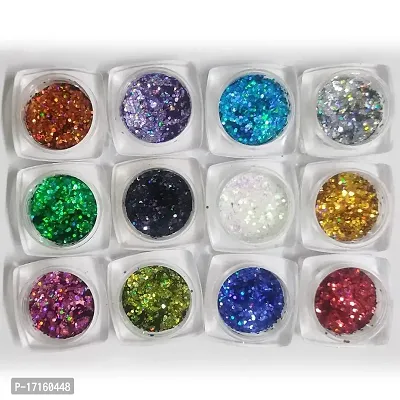 Elecsera 12 Multicolor Chunky Eyeshadow Glitter (Multicolor)