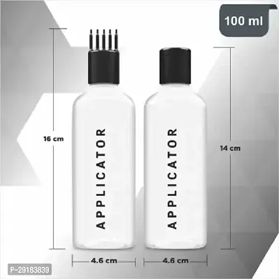 Classic Hair Root Applicator Bottle With Comb Cap For Applying Hair Oil Shampoo Medicine 100 Ml Bottle (Pack Of 2, White, Plastic)