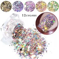 Elecsera Colorful Sparkle Chunky Eyeshadow Glitter Powder Thick  Thin (Multicolor)-thumb2