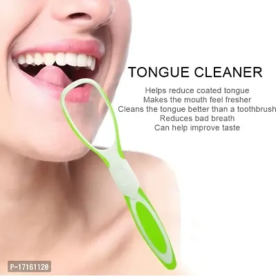 Elecsera Tongue Cleaner Plastic Tongue Scraper Oral Care BPA-Free Flexible Tongue Cleaning-thumb3