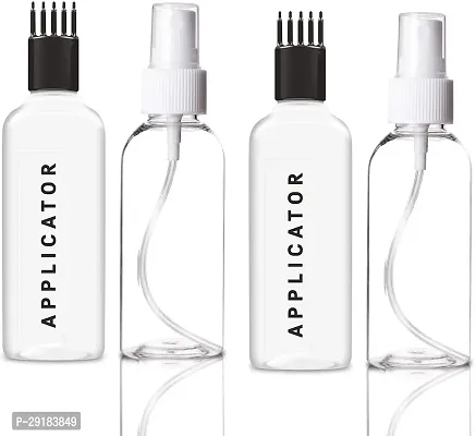 Classic Spray Bottle With Applicater Bottle 100 Ml Bottle (Pack Of 4, White, Plastic)