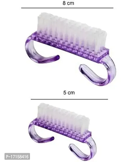 Elecsera Handle Grip Nail Brush Hand Finger Toe Nail Cleaning Brush Manicure Pedicure, Size- 7/3.5 cm-thumb2