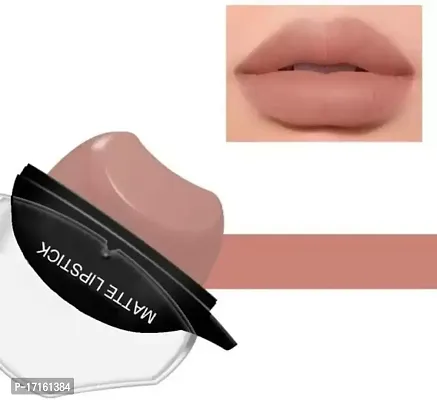 Elecsera Lip Shape Lipstick Long Lasting Waterproof Non-Stick Cup Matte Lipstick (Nude, 10 g)-thumb0