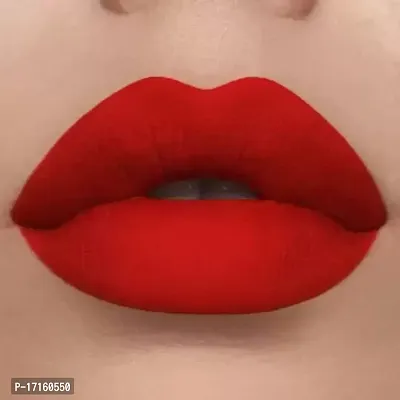 Elecsera Red Lip Shape Lipstick Long Lasting Waterproof Non-Stick Cup Matte Lipstick 5 G (RED, 10 g)-thumb2