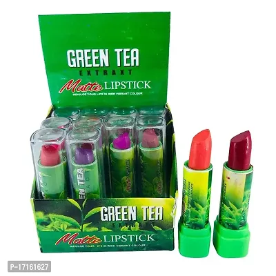 Elecsera Sensational Creamy Matte Aloe Green Tea Lipstick Set of 12
