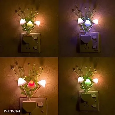 Elecsera Mushroom Color Changing Multi Color Led Sensor Flower Night Lamp for Bedroom Pack of 4-thumb0