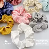 Elecsera Organza Scrunchies Hair Tie Elastic Large Hair Bands Set of 11 pcs Rubber Band (Multicolor)-thumb3