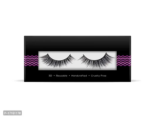 Elecsera Black Natural 3D False Eyelashes (Pack of 1)-thumb0