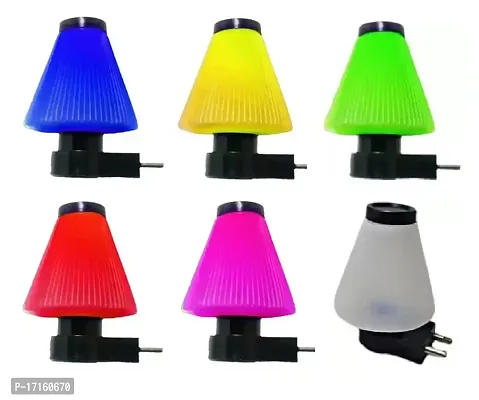 Elecsera Led Night Umbrella Shape Hanging Light Pack of 6 Night Lamp (6.5 cm, Multicolor)