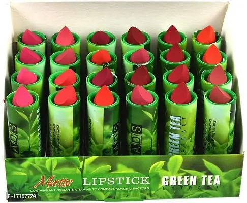 Elecsera Lipstick set of 24 Green tea extract multicolor with moisturizing effect (Multicolor, 6 g)