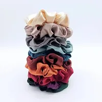 Elecsera Silk Hair Scrunchies Hair Tie Accessories Soft Ponytail Holder Set of 7 pcs Rubber Band (Multicolor)-thumb2