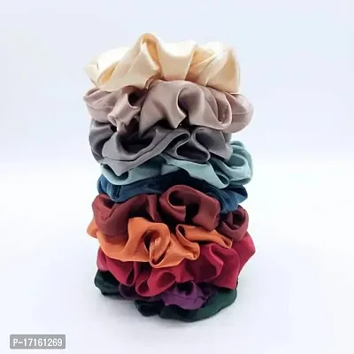 Elecsera Silk Hair Scrunchies Hair Tie Accessories Soft Ponytail Holder Set of 7 pcs Rubber Band (Multicolor)-thumb3