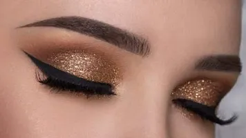 Elecsera Dusty Glitter Eye-shadow for Girls / Women with 2 Glitter Gum with Eyeshadow Brush ()-thumb1