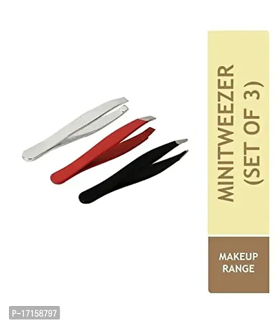 Elecsera Professional Tweezers for Eyebrows, Flat, Pointed  Slant Tip Eyebrows Tweezer Set-thumb0