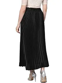 Kanishka Creation Satin Pleated Midi Skirt for Women-thumb1