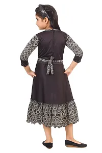 Fabulous Cotton Self Pattern Fit And Flare Dress For Girls-thumb2