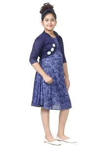 Fabulous Cotton Self Pattern Fit And Flare Dress For Girls-thumb1