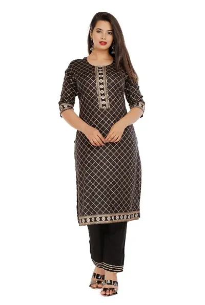 Trendy Rayon Kurti with Bottom Set for Women