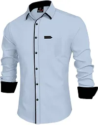 Men Solid Casual Grey Shirt-thumb2