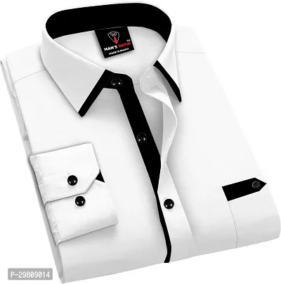 Stylish Cotton Blend Solid Casual Shirt for Men-thumb2