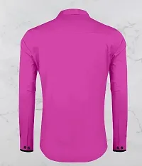 Men Solid Casual Pink Shirt-thumb1