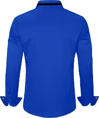 Men Solid Casual Blue Shirt-thumb1