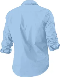 Men Solid Casual Blue Shirt-thumb1