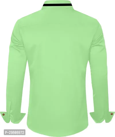 Men Solid Casual Green Shirt-thumb2