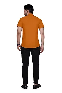 Stylish Orange Cotton Solid Regular Fit Casual Shirt For Men-thumb2