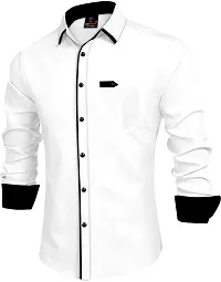 Stylish Cotton Blend Solid Casual Shirt for Men-thumb3