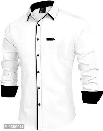 Stylish Cotton Blend Solid Casual Shirt for Men-thumb4