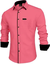 Men Solid Casual Orange Shirt-thumb2