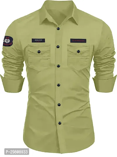 Men Solid Casual Green Shirt