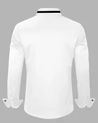 Men Solid Casual White Shirt-thumb1