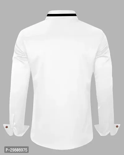 Men Solid Casual White Shirt-thumb2