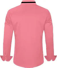 Men Solid Casual Pink Shirt-thumb1