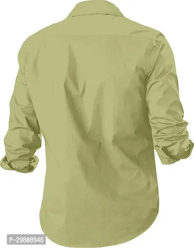 Men Solid Casual Green Shirt-thumb2