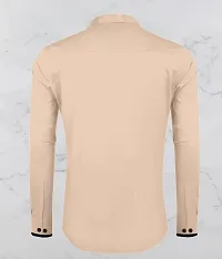 Men Solid Casual Off White Shirt-thumb2