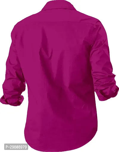 Men Solid Casual Pink Shirt-thumb2