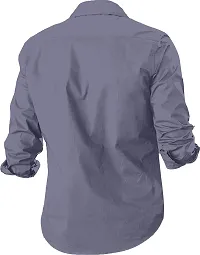 Men Solid Casual Grey Shirt-thumb1