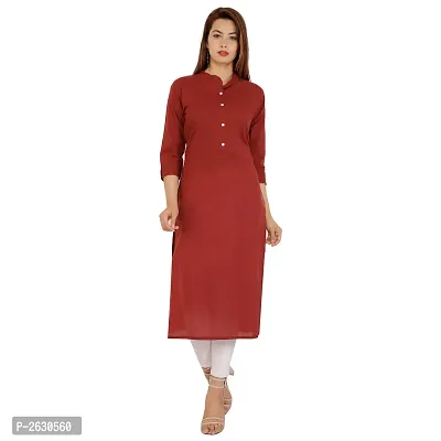 Maroon Style Cotton Straight Kurta For Women's And Girl's-thumb0